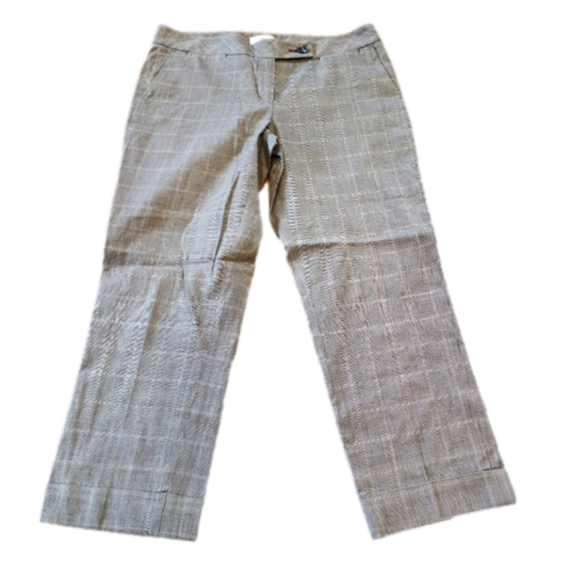 Loft plaid straight leg cropped dark Acedemia pants‎ Size 10 - Picture 2 of 9